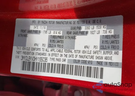 2017 Toyota Yaris Ia из США, поврежденный, VIN 3MYDLBYV0HY165036